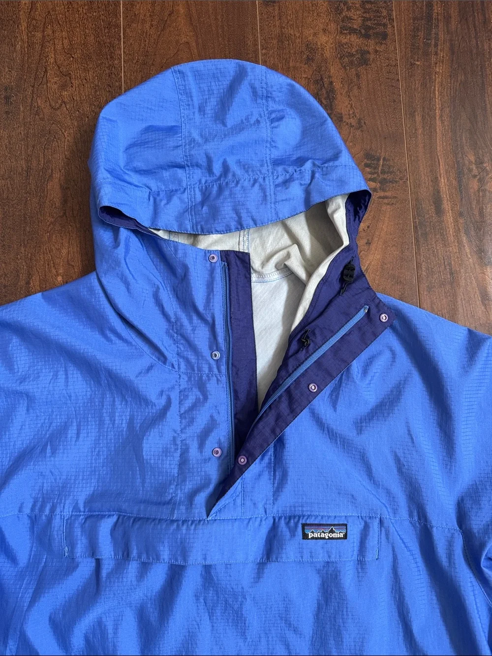 Patagonia Royal Blue Hooded Windbreaker Pullover